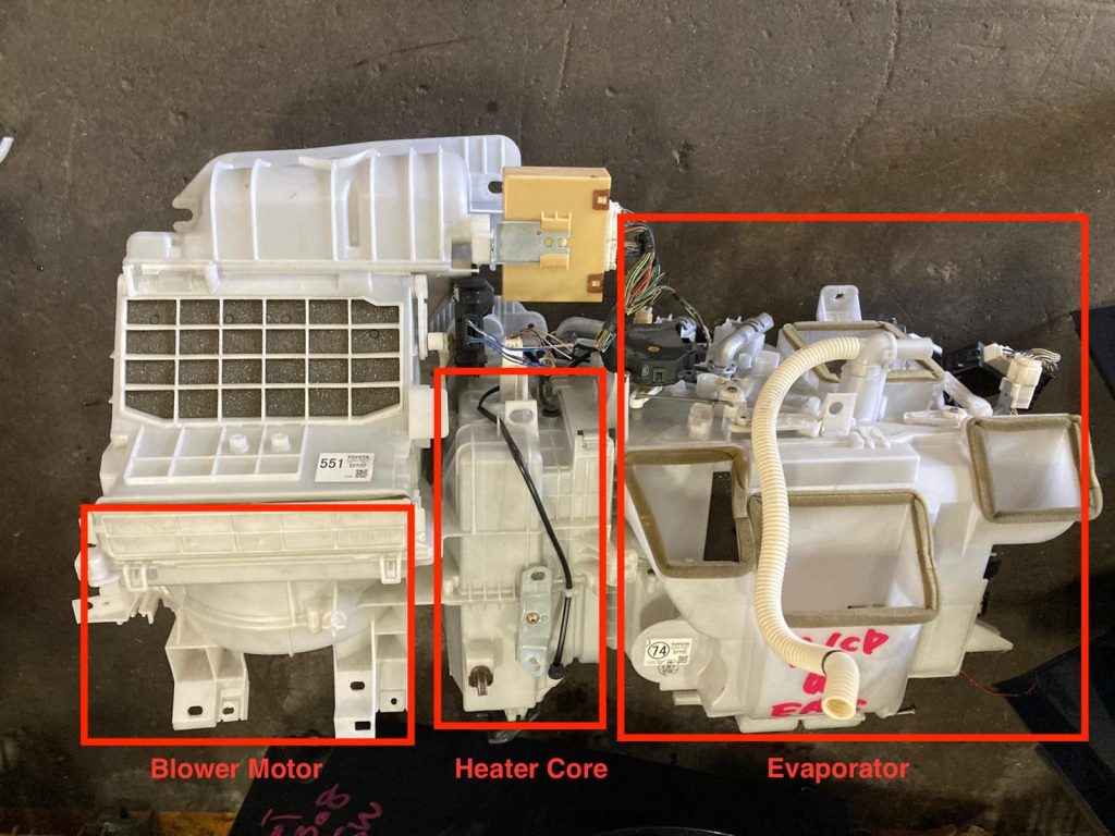 Blower motor and Heater Core and Evaporator